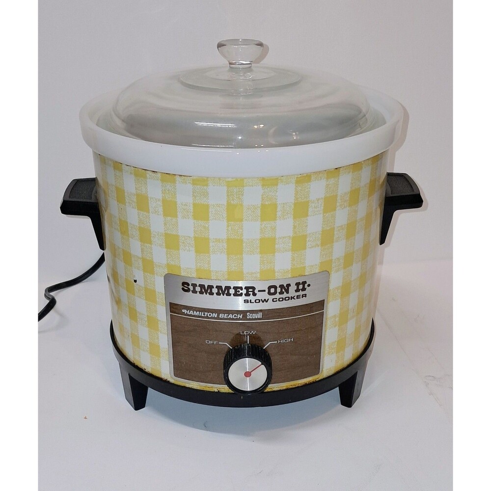 Vintage Simmer On Hamilton Beach Crock Pot 4 Qt. Scovill Slow Cooker